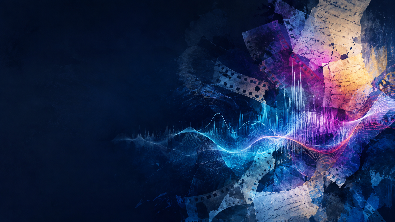 AI-generated abstract artwork of sound, image and motion